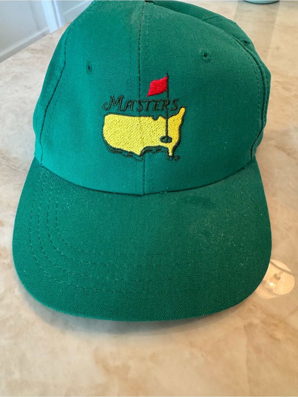 Vintage Masters Derby Hat Cap Golf Green w/Rope Adjustable Strap 90s Made in USA